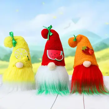 Yaz Meyve Cüce Gnome Bebek Peluş Yumuşak El Yapımı Süs Limon Karpuz Çilek Çocuklar Meçhul Bebek Süs Ev Dekorasyonu